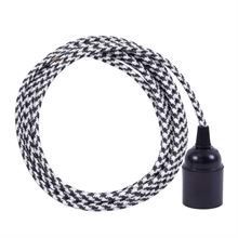 White Pepita textile cable 3 m. w/bakelite lamp holder