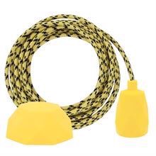 B/Y Cheque textile cable 3 m. w/yellow Facet lamp holder cover