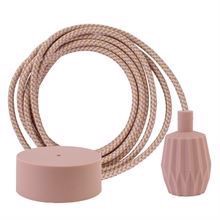 Pastel mix textile cable 3 m. w/nude Plisse lamp holder cover