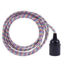 White Rainbow textile cable 3 m. w/bakelite lamp holder