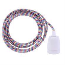 White Rainbow textile cable 3 m. w/white porcelain