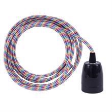 White Rainbow textile cable 3 m. w/black porcelain