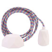 White Rainbow cable 3 m. w/white Facet lamp holder cover