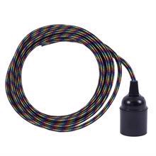 Black Rainbow textile cable 3 m. w/bakelite lamp holder