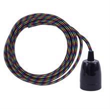 Black Rainbow textile cable 3 m. w/black porcelain