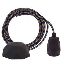 Black Rainbow cable 3 m. w/black Facet lamp holder cover
