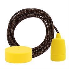 Warm Mix textile cable 3 m. w/yellow Copenhagen lamp holder cover