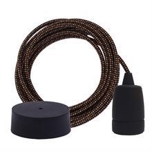 Warm Mix textile cable 3 m. w/black Copenhagen lamp holder cover