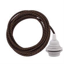 Warm Mix textile cable 3 m. w/plastic lamp holder w/rings