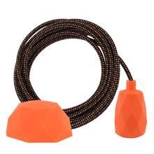 Warm Mix textile cable 3 m. w/deep orange Facet lamp holder cover