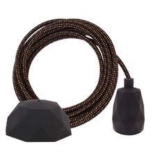 Warm Mix textile cable 3 m. w/black Facet lamp holder cover