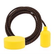 Warm Mix textile cable 3 m. w/yellow New lamp holder cover
