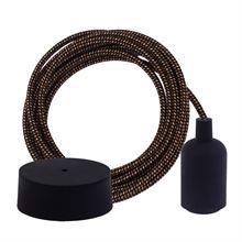 Warm Mix textile cable 3 m. w/black New lamp holder cover