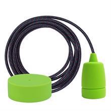 Cold Mix textile cable 3 m. w/lime green Copenhagen lamp holder cover