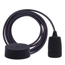 Cold Mix textile cable 3 m. w/black Copenhagen lamp holder cover