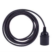 Black cold mix textile cable 3 m. w/bakelite lamp holder