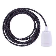 Black cold mix textile cable 3 m. w/white porcelain