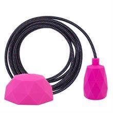 Cold Mix textile cable 3 m. w/hot pink Facet lamp holder cover