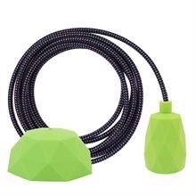 Cold Mix textile cable 3 m. w/lime green Facet lamp holder cover