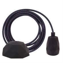 Cold Mix textile cable 3 m. w/black Facet lamp holder cover
