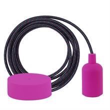 Cold Mix textile cable 3 m. w/hot pink New lamp holder cover