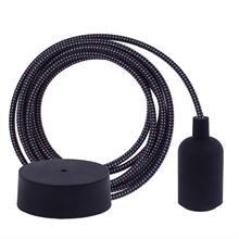 Cold Mix textile cable 3 m. w/black New lamp holder cover
