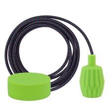 Cold Mix textile cable 3 m. w/lime green Plisse lamp holder cover