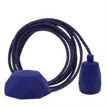 Denim Mix textile cable 3 m. w/pale blue Facet lamp holder cover