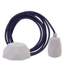 Denim Mix textile cable 3 m. w/pale grey Facet lamp holder cover