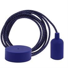 Denim Mix textile cable 3 m. w/dark blue New lamp holder cover