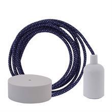 Denim Mix textile cable 3 m. w/pale grey New lamp holder cover