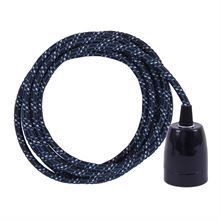 Blue Mix textile cable 3 m. w/black porcelain