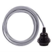 Grey Stripe textile cable 3 m. w/bakelite lamp holder w/rings