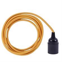 Yellow Stripe textile cable 3 m. w/bakelite lamp holder