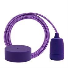Purple Stripe textile cable 3 m. w/purple Copenhagen lamp holder cover