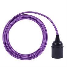 Purple Stripe textile cable 3 m. w/bakelite lamp holder