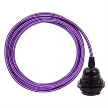 Purple Stripe textile cable 3 m. w/bakelite lamp holder w/rings
