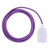Purple Stripe textile cable 3 m. w/white porcelain