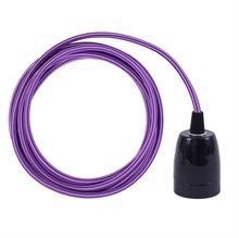 Purple Stripe textile cable 3 m. w/black porcelain