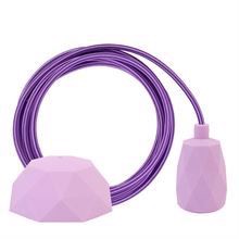 Purple Stripe cable 3 m. w/lilac Facet lamp holder cover