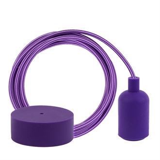 Purple Stripe textile cable 3 m. w/purple New lamp holder cover