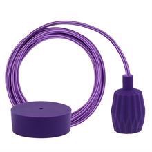 Purple Stripe textile cable 3 m. w/lilac Plisse lamp holder cover