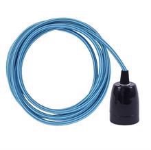 Turquoise Stripe textile cable 3 m. w/black porcelain