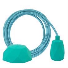 Turquoise Stripe cable 3 m. w/turquoise Facet lamp holder cover