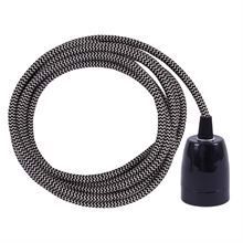 Silver Snake textile cable 3 m. w/black porcelain
