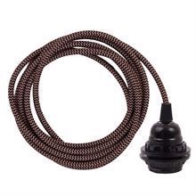 Copper Snake textile cable 3 m. w/bakelite lamp holder w/rings