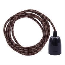 Copper Snake textile cable 3 m. w/black porcelain