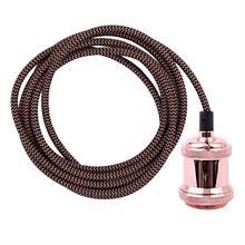 Copper Snake textile cable 3 m. w/copper E27