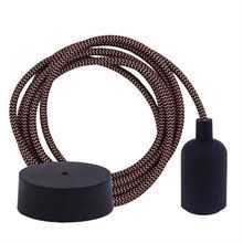 Cobber Snake textile cable 3 m. w/black New lamp holder cover