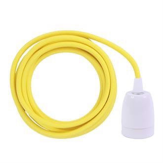 Dusty Yellow textile cable 3 m. w/white porcelain